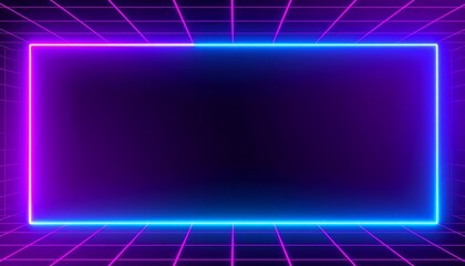 A neon frame in the middle of dark room background depth backgrounds emotion elements gesture movement expression layers colorful creative style motion composition scene figure illustration
