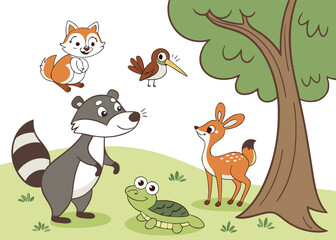 Naklejka premium some carton style animals icon set 