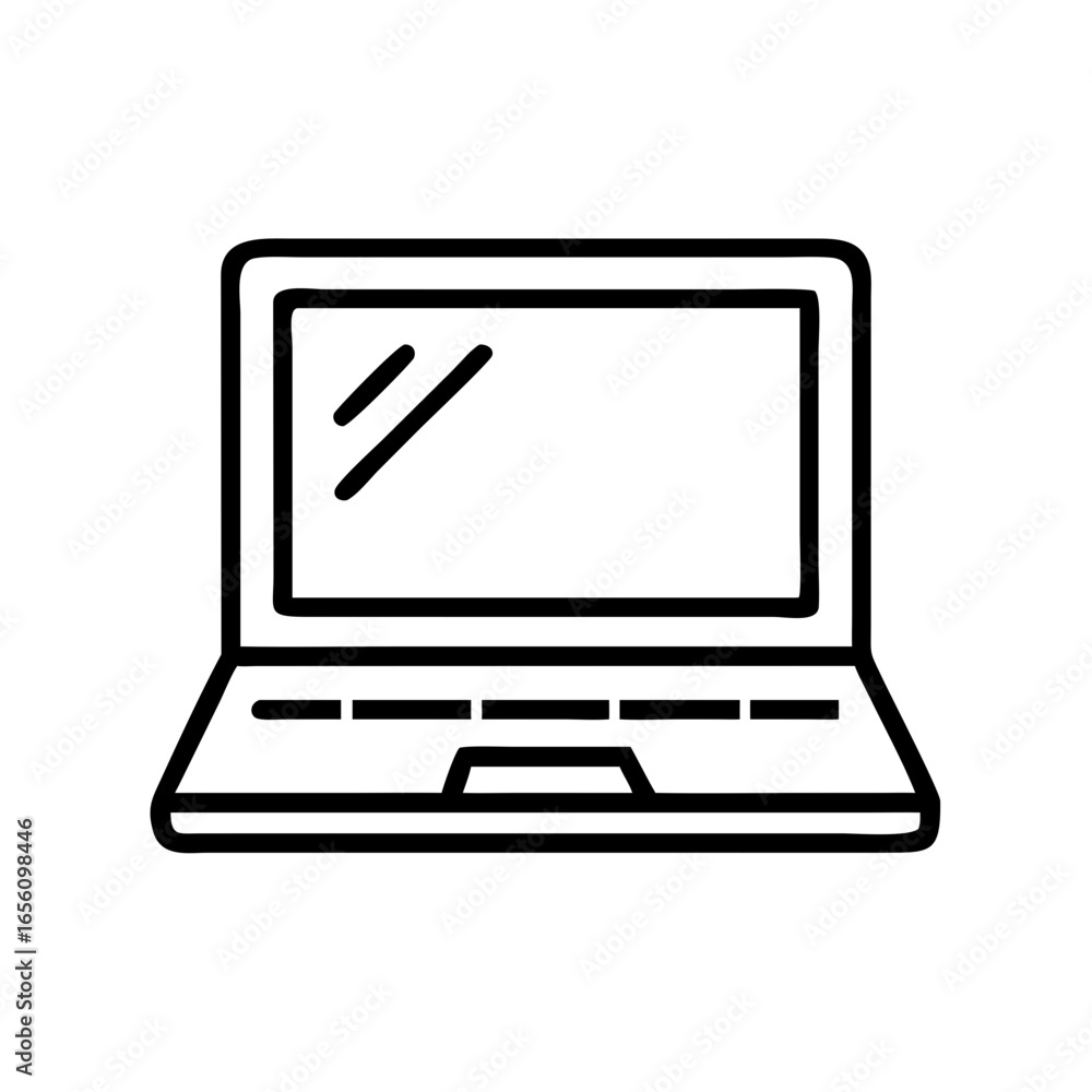 Aufkleber laptop icon in minimalist design with clean lines and simplicity