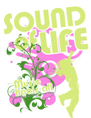 Design imprimable pour t-shirt sur le th&egrave;me de la musique des ann&eacute;es 2000s - 2010s