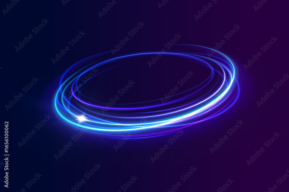 Poster abstract swirl lines with light speed rotation background shimmer three-dimensional purple glisterin