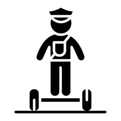 Police Officer On Self Balancing Transporter Icon