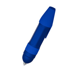 Classic blue ballpoint pen with rubber grip