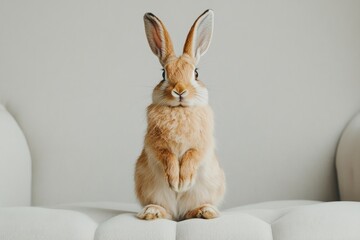 Obraz premium Cute rabbit adorable animal fluffy.