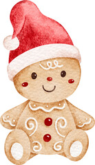 Watercolor Illustration Gingerbread