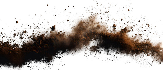 Dynamic explosion of dirt and debris creating a stunning visual effect, perfect for impactful design projects