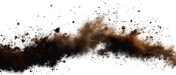 Dynamic explosion of dirt and debris creating a stunning visual effect, perfect for impactful design projects