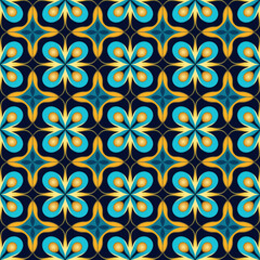 Fototapeta premium Organic flowing seamless pattern with fluid turquoise shapes
