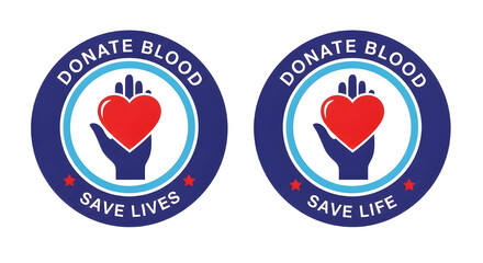 Donate Blood Save Lives Message in Circle Frame | Volunteer Hand Holding Red Heart for Blood Donation Awareness Campaigns
