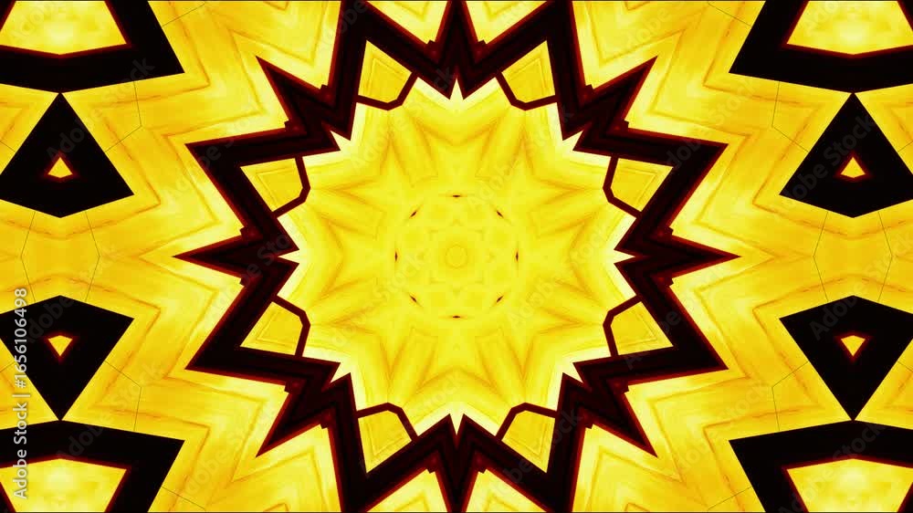 Poster abstract red kaleidoscope pattern creating a mesmerizing visual effect with intricate shapes and sym