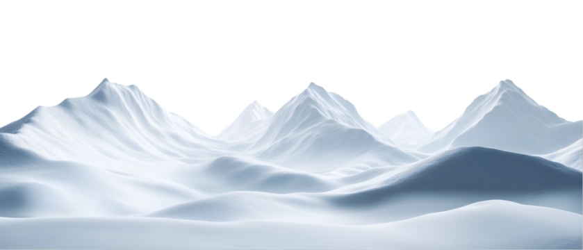 Stunning snow-covered mountain range landscape with soft, cool tones perfect for serene, peaceful projects - Powered by Adobe