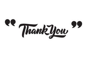 THANK YOU! black vector calligraphy banner