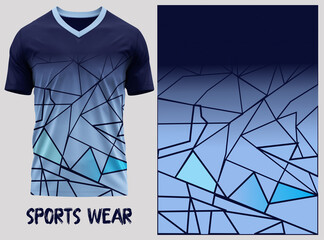 T-shirt V-neck  Short sleeve. With knit jersey fabric and rib neck texture ( 3d rendered ) jersey design, jersey texture, sports wear, jersey design for Sublimation print © AmazeZ