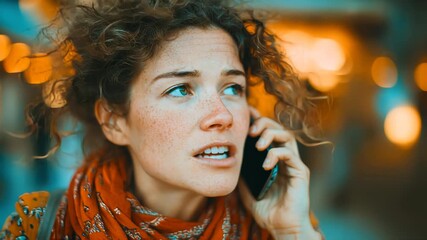 Shocked mother on the phone, panicking in public, calling the previous owner with urgency