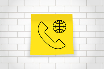 a yellow square card with a black minimalist icon of a human head containing a globe symbol inside....