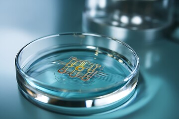 Microscopic Bio-Integrated Circuit in Petri Dish for Medical Research