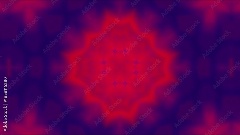 Poster abstract symmetrical pattern in vibrant red and blue hues creating a mesmerizing visual effect