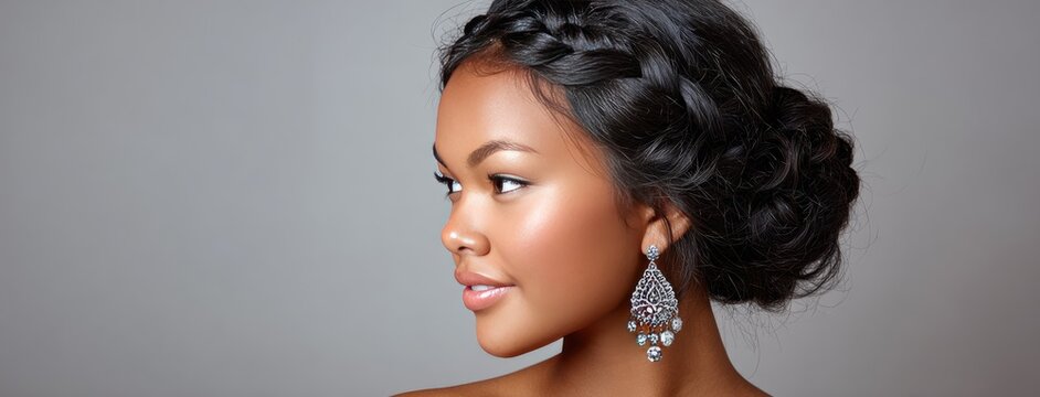 A stunning bride in a red sari with elegant hair and jewelry, exuding cultural charm against a classic art backdrop