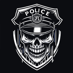 Vector image of a police logo scary