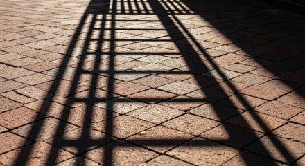 Shadow of a fire escape ladder creates a rhythmic pattern