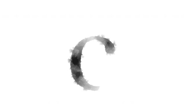 The lowercase letter "c" appears as if ink has bled onto the paper, serif