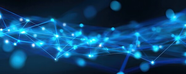 Obraz premium Modern Technology in Virtual Space Illuminating Digital Connections and Blue Network Concept