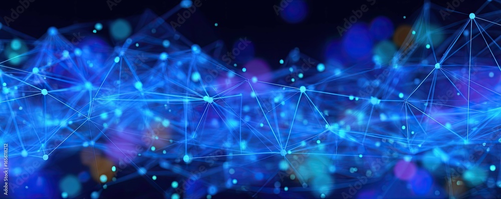 Aufkleber digital art concept visualizing high-tech connectivity in an abstract virtual space environment
