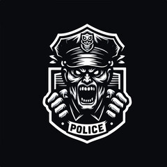 Vector image of a police logo scary