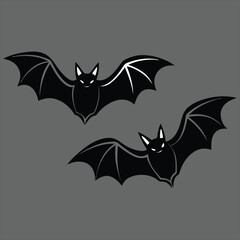 Fototapeta premium Bat black vector. Flying Halloween bats on transparent background. Vector. Flying bat icon. Vector cartoon illustration of cute Bat. Flying Bat cartoon. Group of bats. Spooky bat .