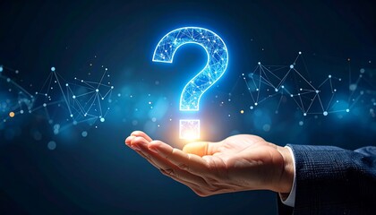 Glowing Question Mark in Hand.