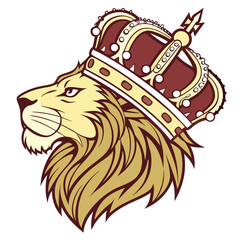 Lion head logo icon, lion face vector Illustration, on a isolated background, EPS