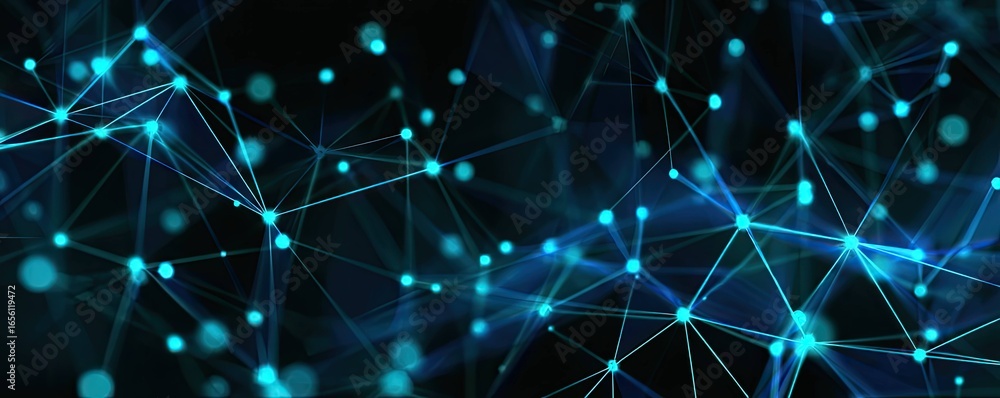 Aufkleber digital network visualization glowing abstract graphic design in a virtual space environment