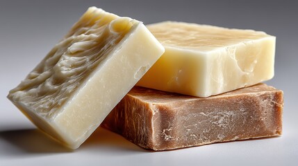 Handmade Artisanal Soap Bars with Natural Textures for Bathroom Decor and Skin Care