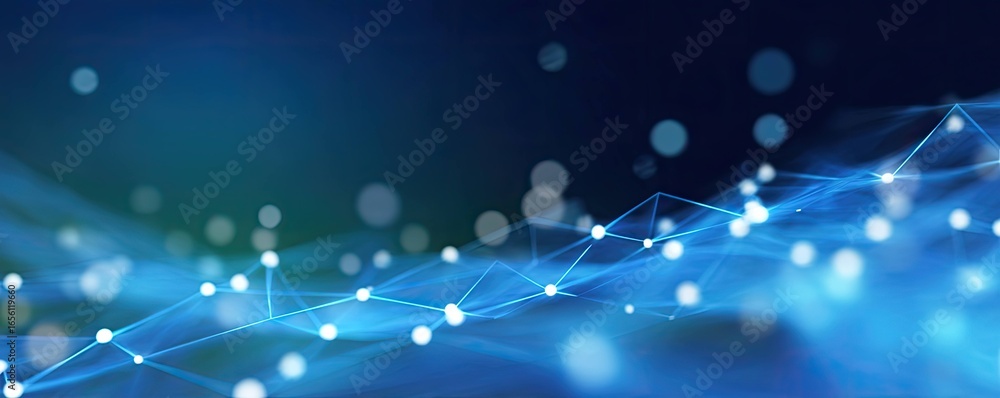 Poster exploring digital connectivity a graphic design concept of blue networks in virtual environments