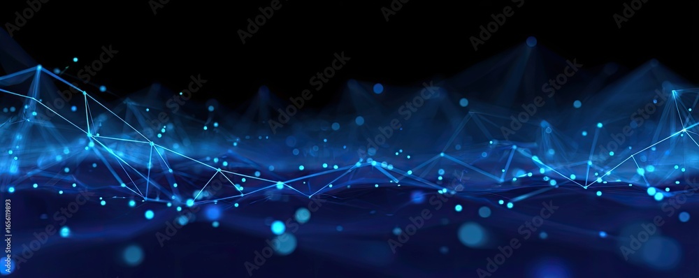 Aufkleber digital connection virtual space and abstract art in a glowing technological environment