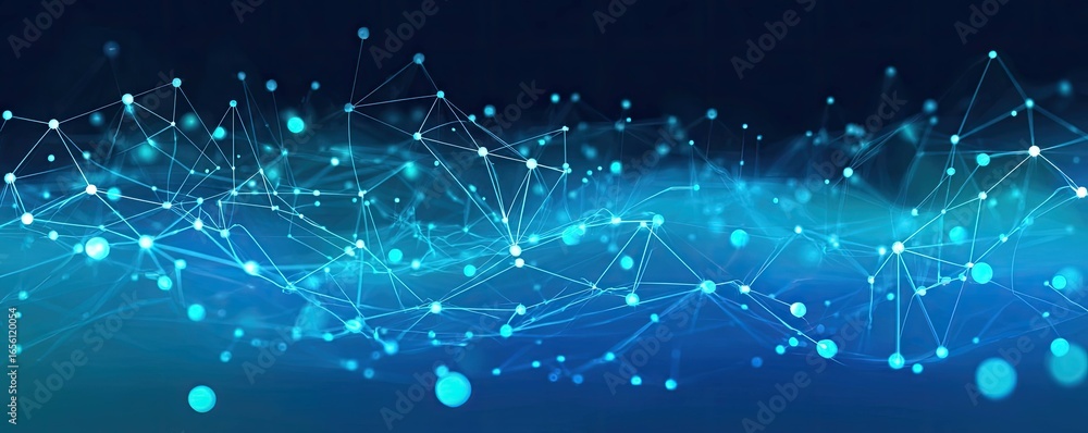 Aufkleber aerial view of a high-tech global network abstract visualization of illuminated digital connections