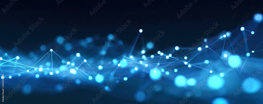 Aufkleber glowing concept in futuristic virtual space digital network action and abstract view
