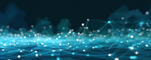 Digital Connection Event Virtual Space Abstract Art Tech Environment Aerial View Glowing Connections