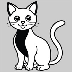 Black cat vector. Cute black cat animal vector illustration. Silhouettes of black cat. Cat Doodle.  black cat vector, icon vector illustration, cat silhouette.. black cat in a hat. 