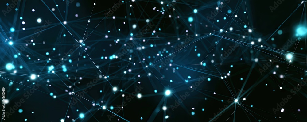 Aufkleber abstract background of high-tech digital connectivity close-up visualization of glowing networks