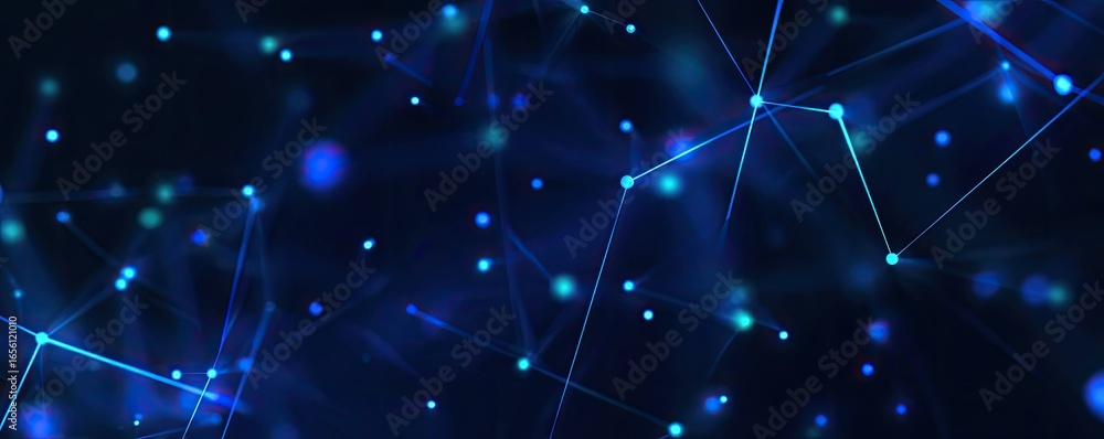 Aufkleber exploring virtual space aerial view of digital networks and glowing blue graphic design concepts