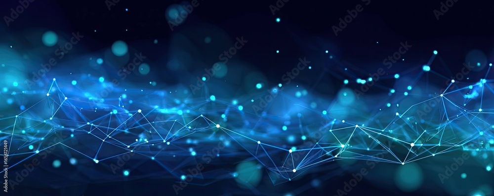 Poster abstract blue digital network background a futuristic concept for virtual tech environments