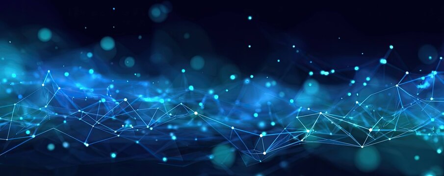Abstract Blue Digital Network Background A Futuristic Concept for Virtual Tech Environments