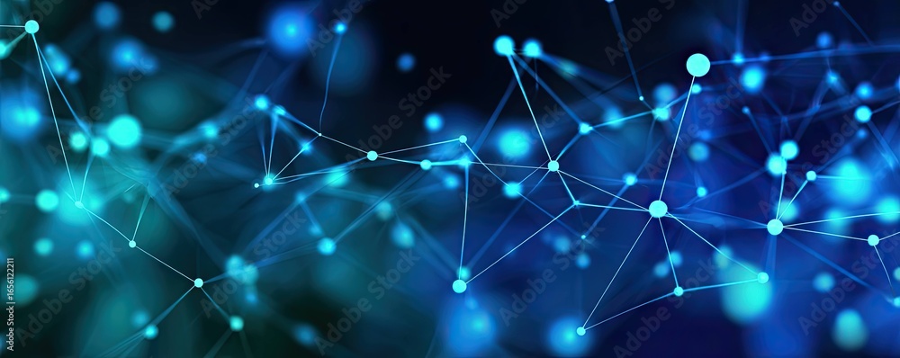 Aufkleber visualizing data flow digital network abstract environment technology blue glow concept
