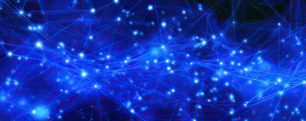 Virtual Space Connectivity Abstract Art and Digital Network Visualization with Glowing Effects