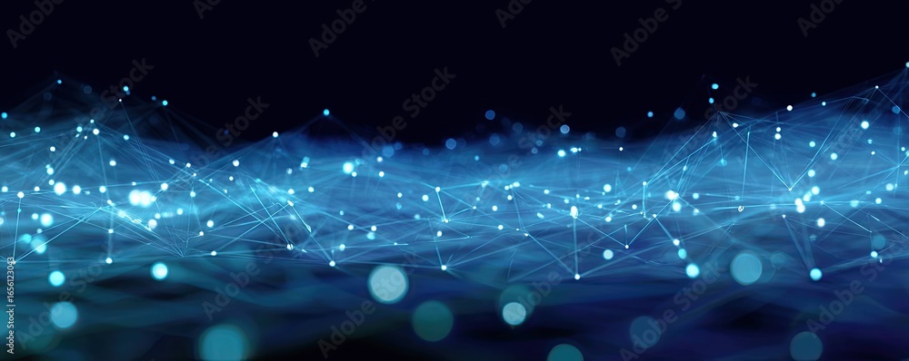 Aufkleber abstract virtual space background digital connectivity event featuring glowing technology in wide an