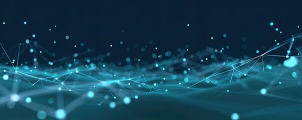 Virtual Space Exploration Aerial View of Abstract Blue Digital Networks and Graphic Design Technology