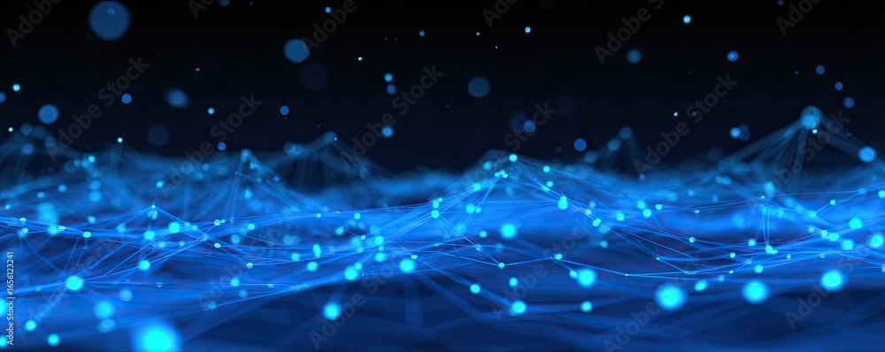Aufkleber exploring abstract blue digital network virtual environment digital art futuristic illuminated conce