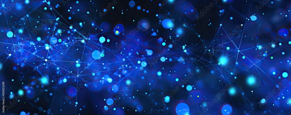 Aufkleber cyber environment visualization a glowing aerial perspective of abstract digital networks