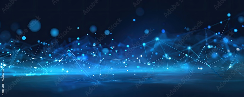 Aufkleber digital network visualization virtual space graphic art abstract environment wide view glowing conce